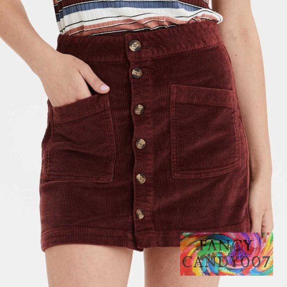 American Eagle Outfitters Dresses & Skirts - 🌶 New!  AE HIGH-WAISTED CORDUROY A-LINE SKIRT